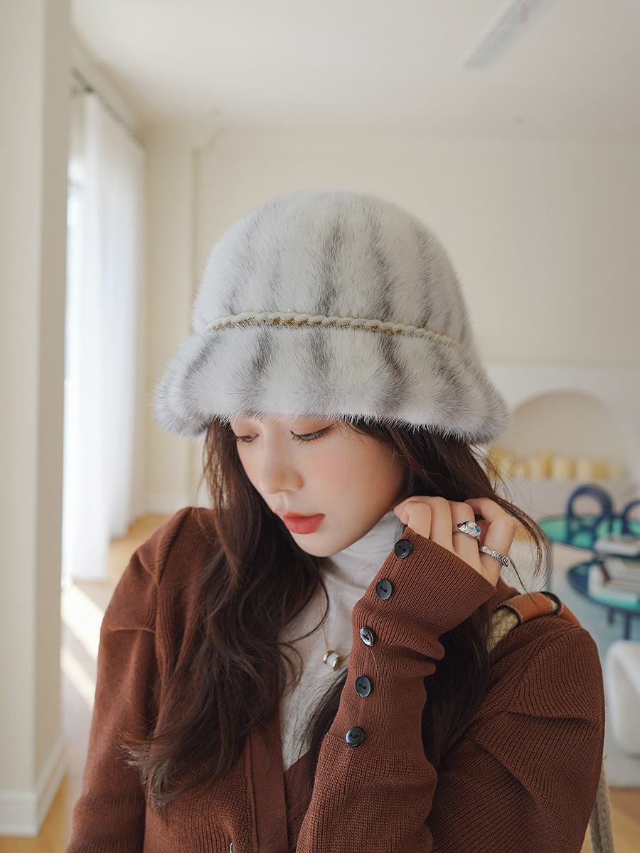 Warm Mink Fur Winter Bucket Hat - Stylish & Versatile