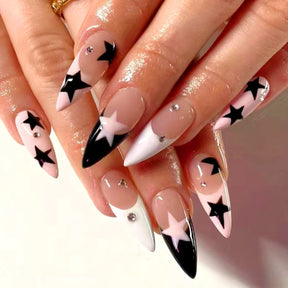 French Star Handmade Mid-Length Nail Stickers