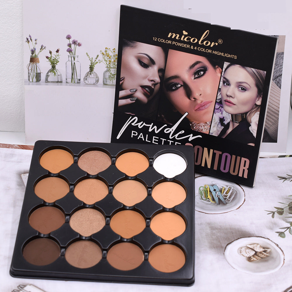 16-Color Face Contour Palette - Long-Lasting