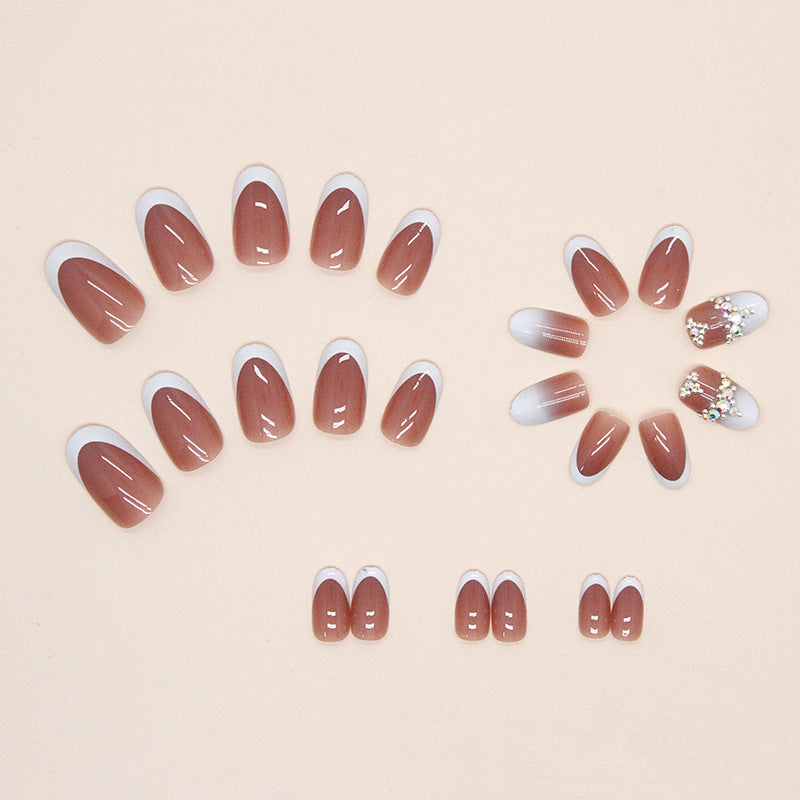 Minimalist French Round Gradient Nails, Sweet Teen Style