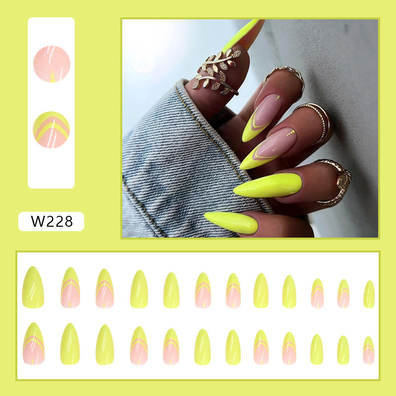 Pure Desire Clear Yellow French Style Fall Nails: 24-Piece Set