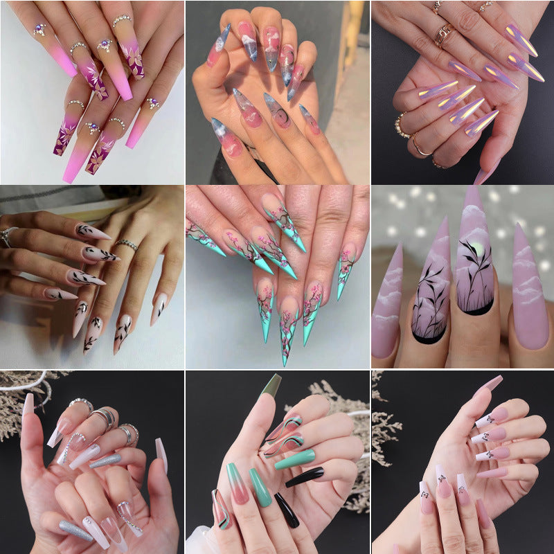 Detachable Long Nail Tips for Elegant Manicures