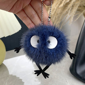 Cute Mink Fur Coal Ball Keychain - Car Charm