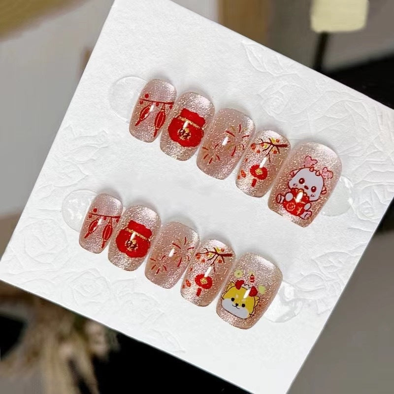 Cute Dragon Year Zodiac Nail Art Pieces