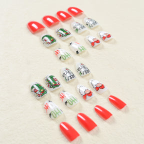 Cute Santa Claus Christmas False Nails