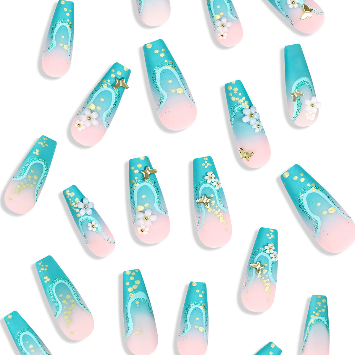 3D Camellia Butterfly Nail Tips