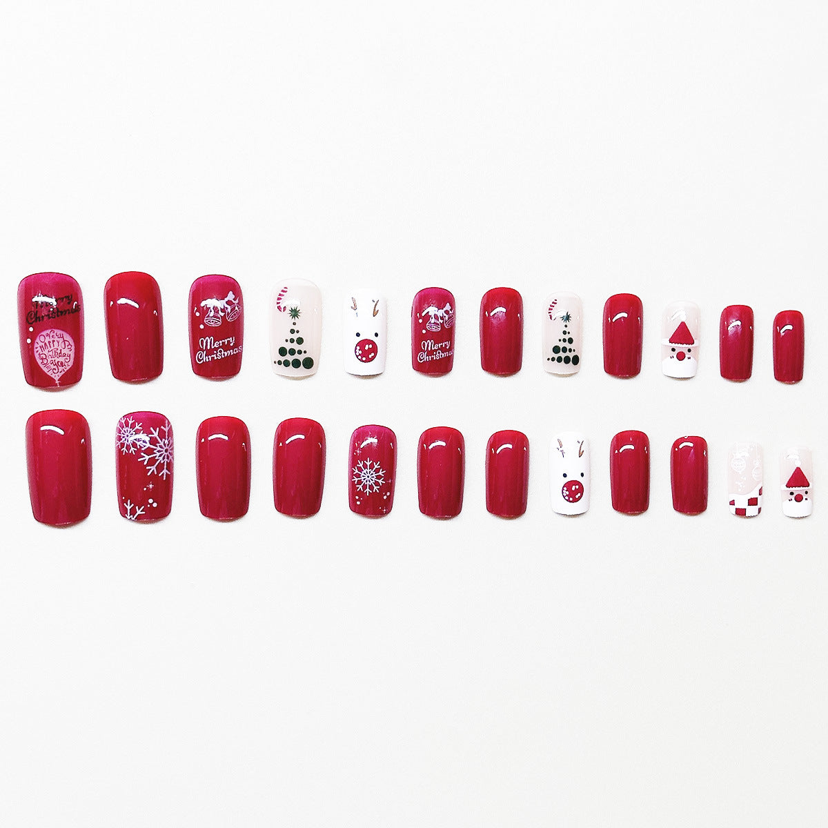 Christmas Red Snowflake Santa Reindeer Nail Sticker