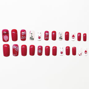 Christmas Red Snowflake Santa Reindeer Nail Sticker