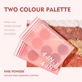 Pudaier 8-Color Cheek & Highlight Palette - Natural Finish