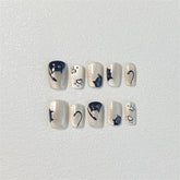 Chic Handmade Cat Eye Hand-Painted Cat Knot Fall Nails, Trendy and Versatile Nail Patches