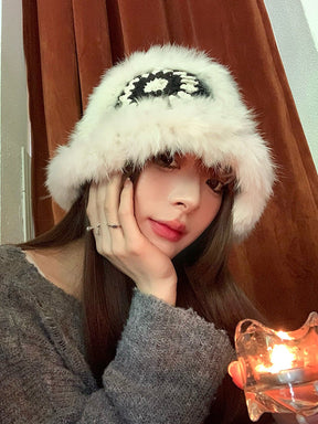 Cute Real Rabbit Fur Lion Hat - Winter Fashion