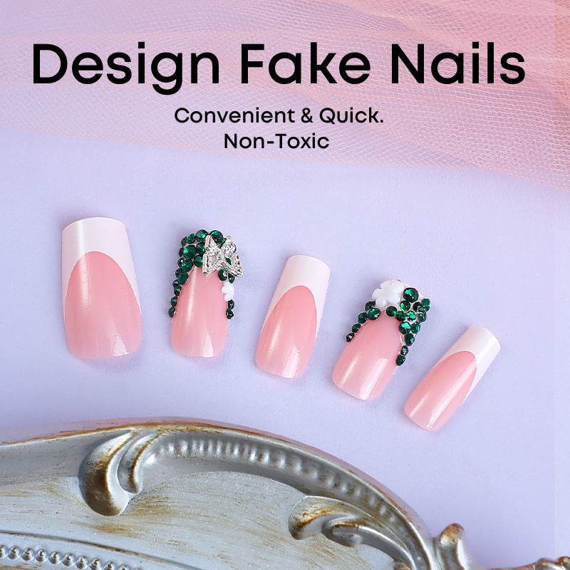 New French Handmade Pink Desire Nails