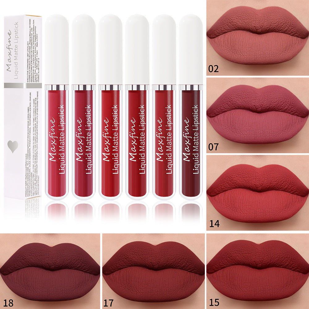 High-Pigment Matte Liquid Lipstick - Long-Lasting, Waterproof, Hydrating