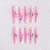 Chic Handmade Butterfly Rabbit Fall Nails, Removable and Stylish Long Nail Patches