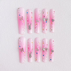 Chic Handmade Butterfly Rabbit Fall Nails, Removable and Stylish Long Nail Patches