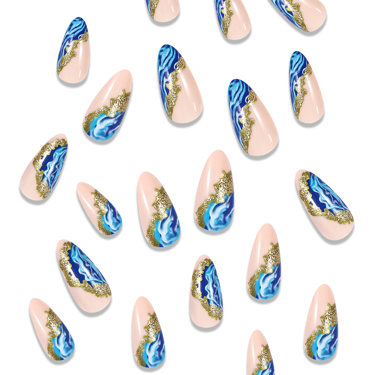 Blue Marble Wearable Nail Tips