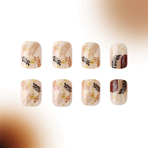 Short Shiny Autumn/Winter Nail Decals - Leaves, Glitter, Flowers