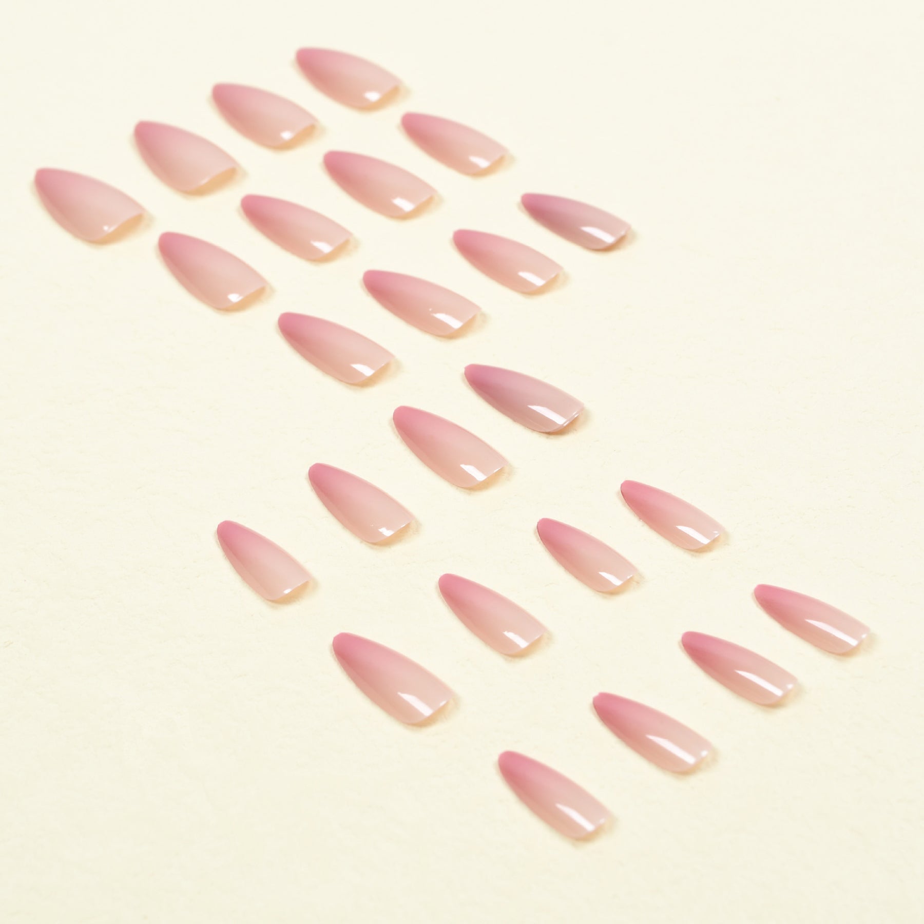 Ombre Almond French Rose Press-On Nails for Women