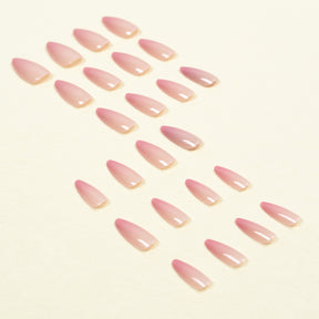 Ombre Almond French Rose Press-On Nails for Women