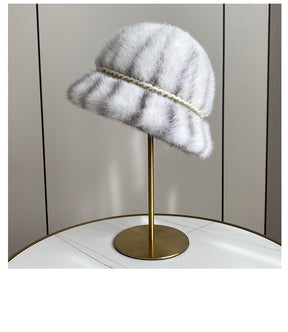 Warm Mink Fur Winter Bucket Hat - Stylish & Versatile