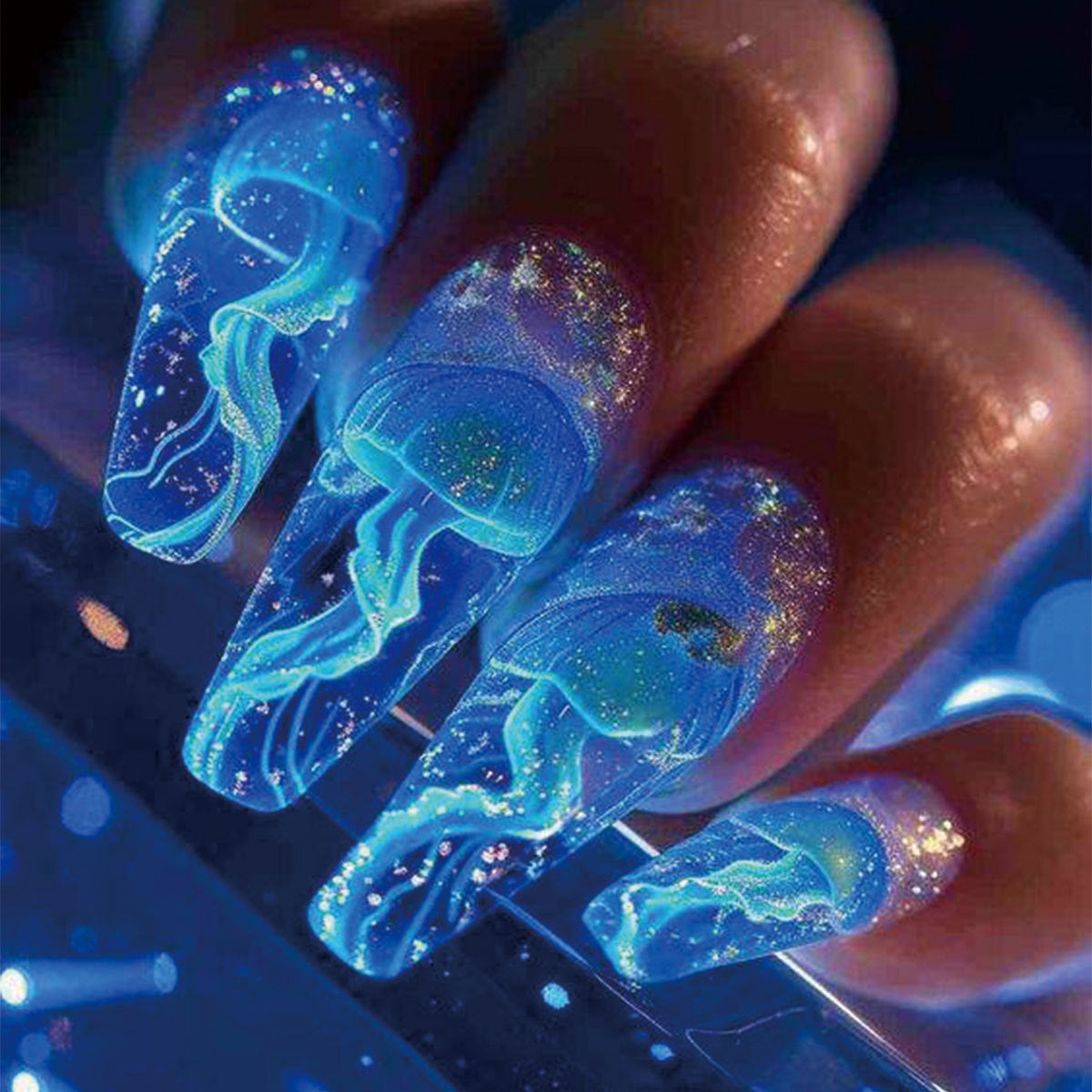 Blue Jellyfish INS Style Nail Tips