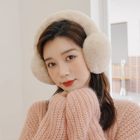 Warm Real Rabbit Fur Ear Muffs - Winter Accessory