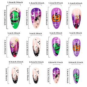 3D Pumpkin Ghost Halloween Nail Tips