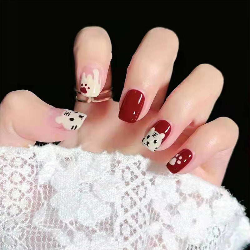 Cute Tiger Red New Year Removable Nail Tips