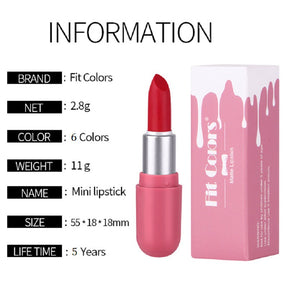 6-Color Mini Matte Lipstick Set - Long-Lasting