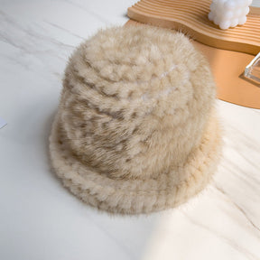 Elegant Mink Fur Beret - Winter Fashion Accessory