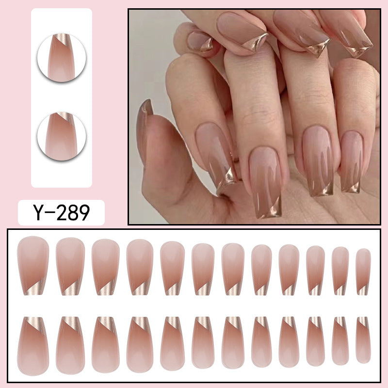 Y6 Ins Trendy Fall Nails: Almond Flashy Nail Tips