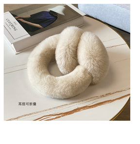 Warm Real Rabbit Fur Ear Muffs - Winter Accessory