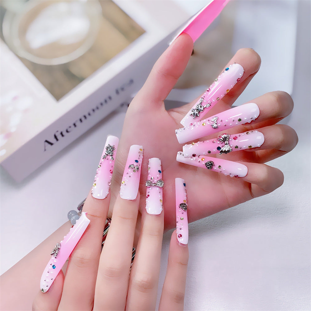 Chic Handmade Butterfly Rabbit Fall Nails, Removable and Stylish Long Nail Patches