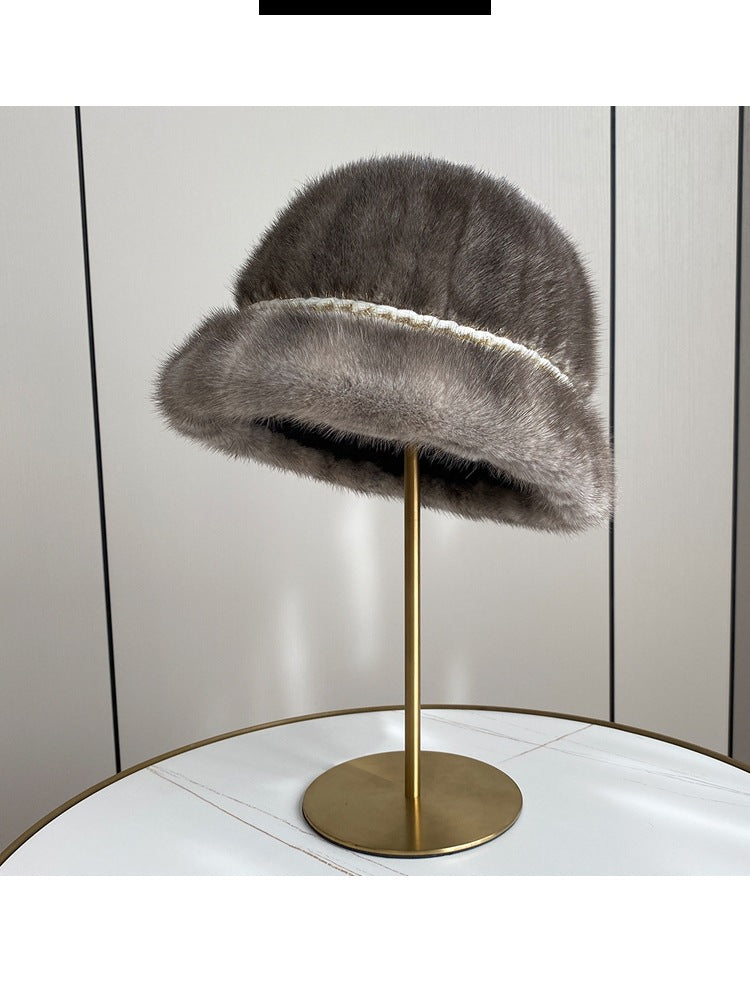 Warm Mink Fur Winter Bucket Hat - Stylish & Versatile