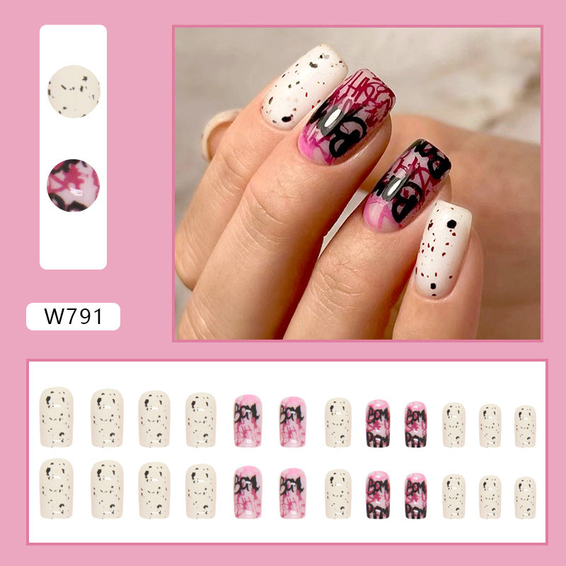 Black Red Letter Halloween Nail Stickers