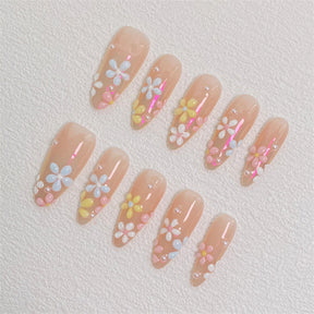 Chic Handmade Painted Floral Fall Nails, Versatile and Trendy Student-Friendly Nail Patches