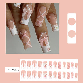 Bow Camellia Nail Tips