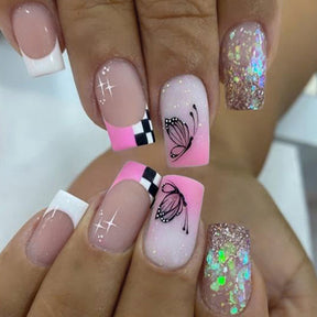 Butterfly French Tip Nail Tips