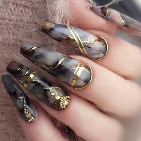 Dark Marble Gradient INS Style Nail Tips