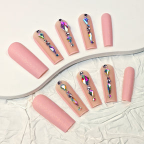 Pink Flash French Nail Tips, Wearable Extensions