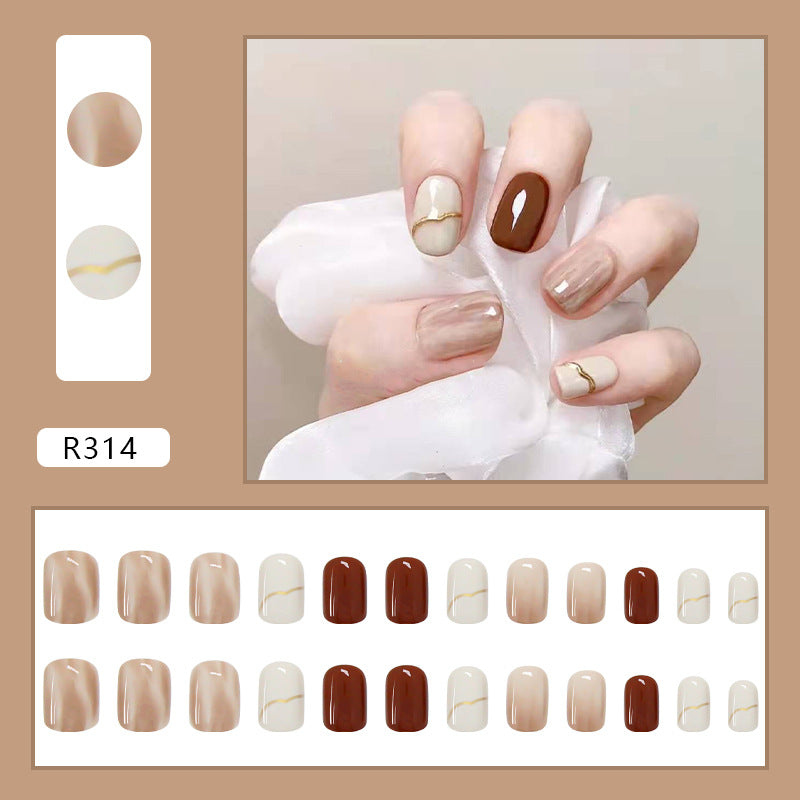 Removable Nude Ombre Nail Stickers - Soft Short Tips