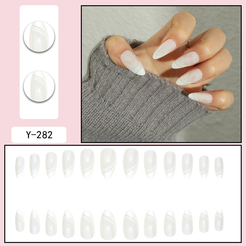 Y6 Ins Trendy Fall Nails: Almond Flashy Nail Tips