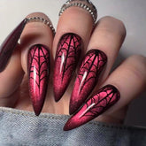 Red Cat Eye Pointed Fall Nails for Halloween Wholesale