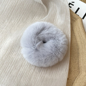 Real Rabbit Fur Hair Tie Winter Fashion Accessory