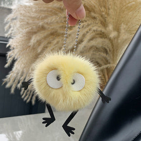 Cute Mink Fur Coal Ball Keychain - Car Charm