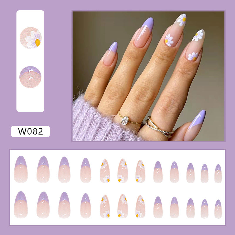 Ballet T-Shape Press-On Fall Nails - European and American Style (24PCS)