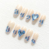 Chic Handmade Fully Glitter Fall Nails, Versatile Student-Friendly Nail Patches