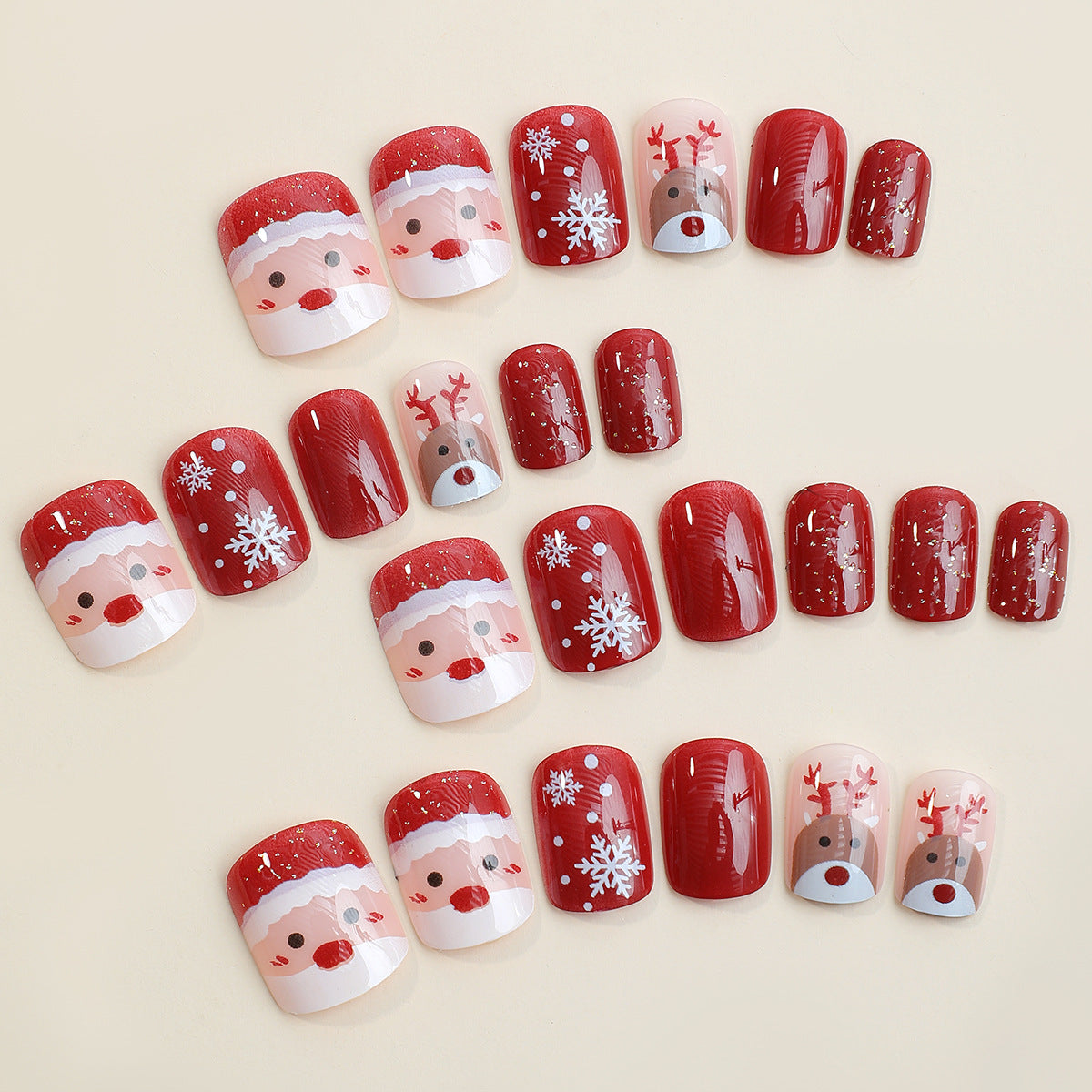 Detachable Christmas Reindeer Snowflake Nail Art