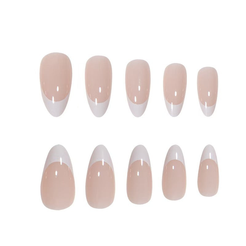 White French Almond Minimalist Nail Wraps for Fall Nails