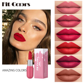 6-Color Mini Matte Lipstick Set - Long-Lasting